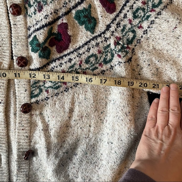 90s Y2K granny chic cottage core Northern Reflections fair isle cardigan Pansy - Picture 8 of 14